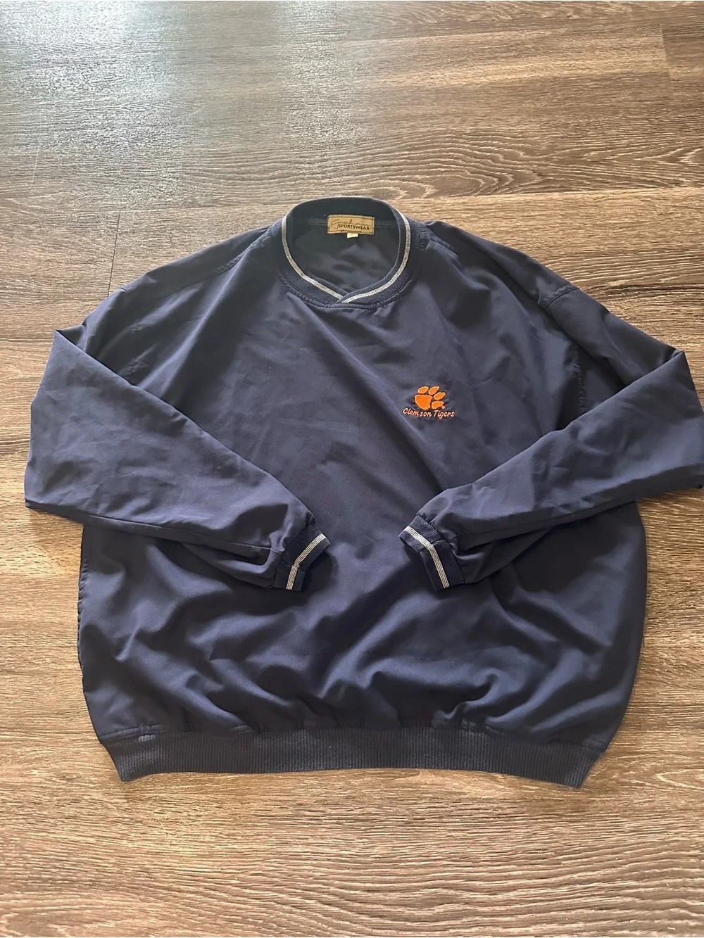 Graham Sportswear Clemson Tigers Navy/Orange Pullover Sweatshirt Men's L vintage